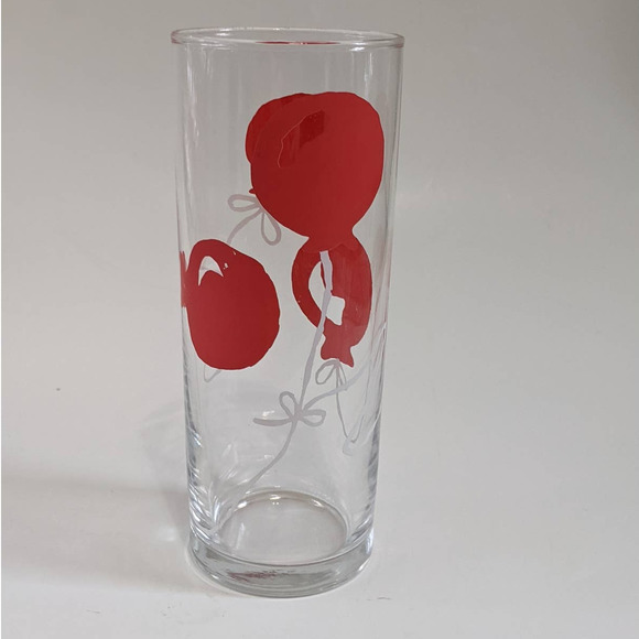 Vintage Libbey Red & Blue Balloon Glasses, Set of 2 Whimsical Barware Highball - Picture 5 of 10